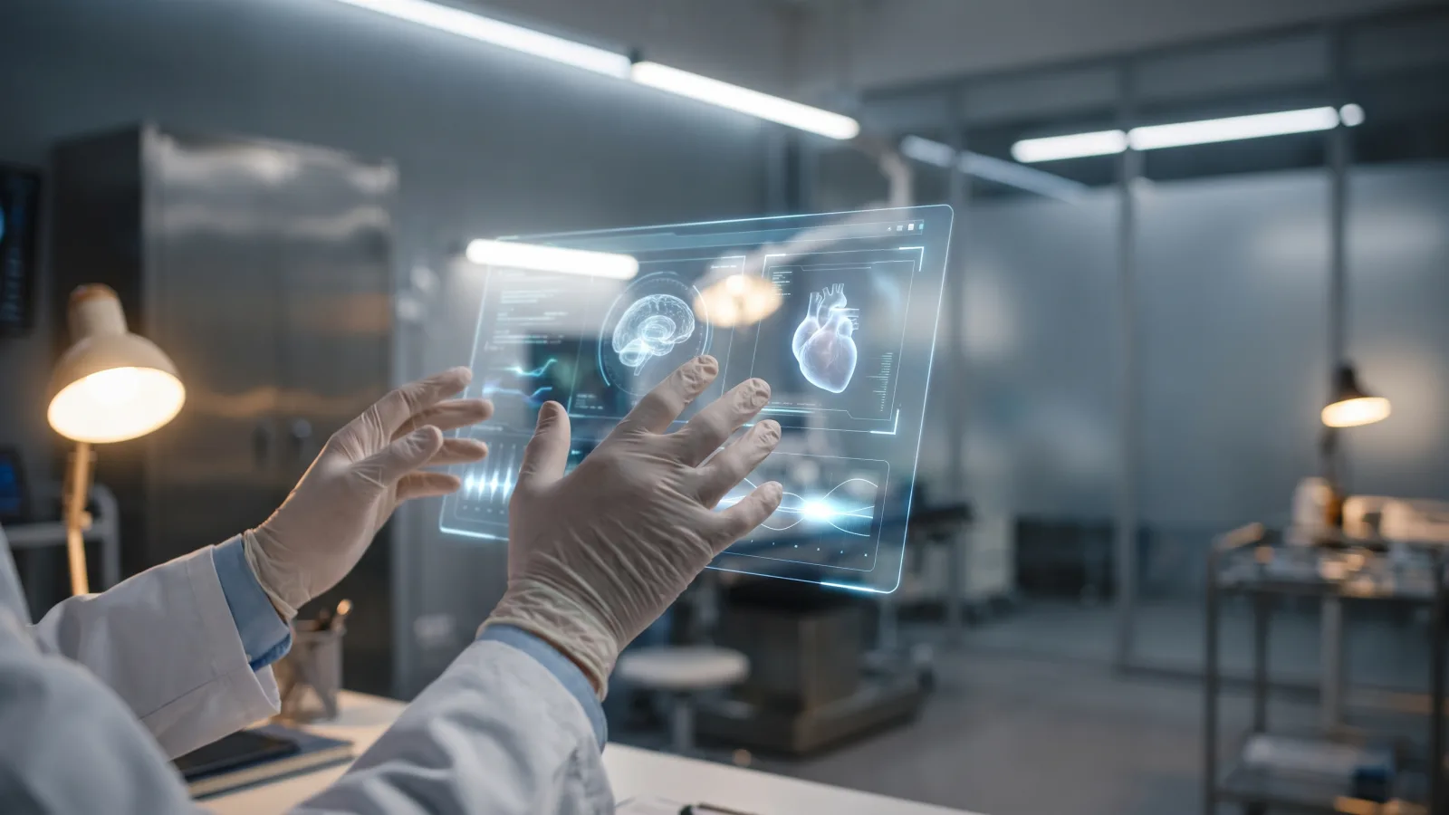 Médecin utilisant un tableau de bord d'aide à la décision par IA